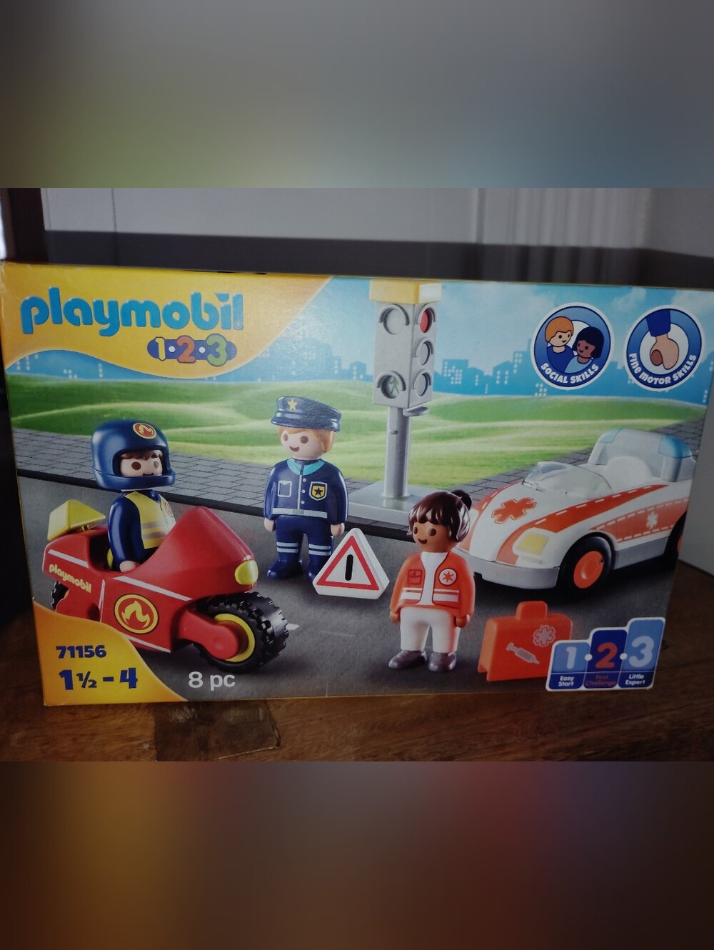 Playmobile 1 2 3 Ambulance Car Police Officer Motorcycle EMT 🚑 🏍️ 🆕